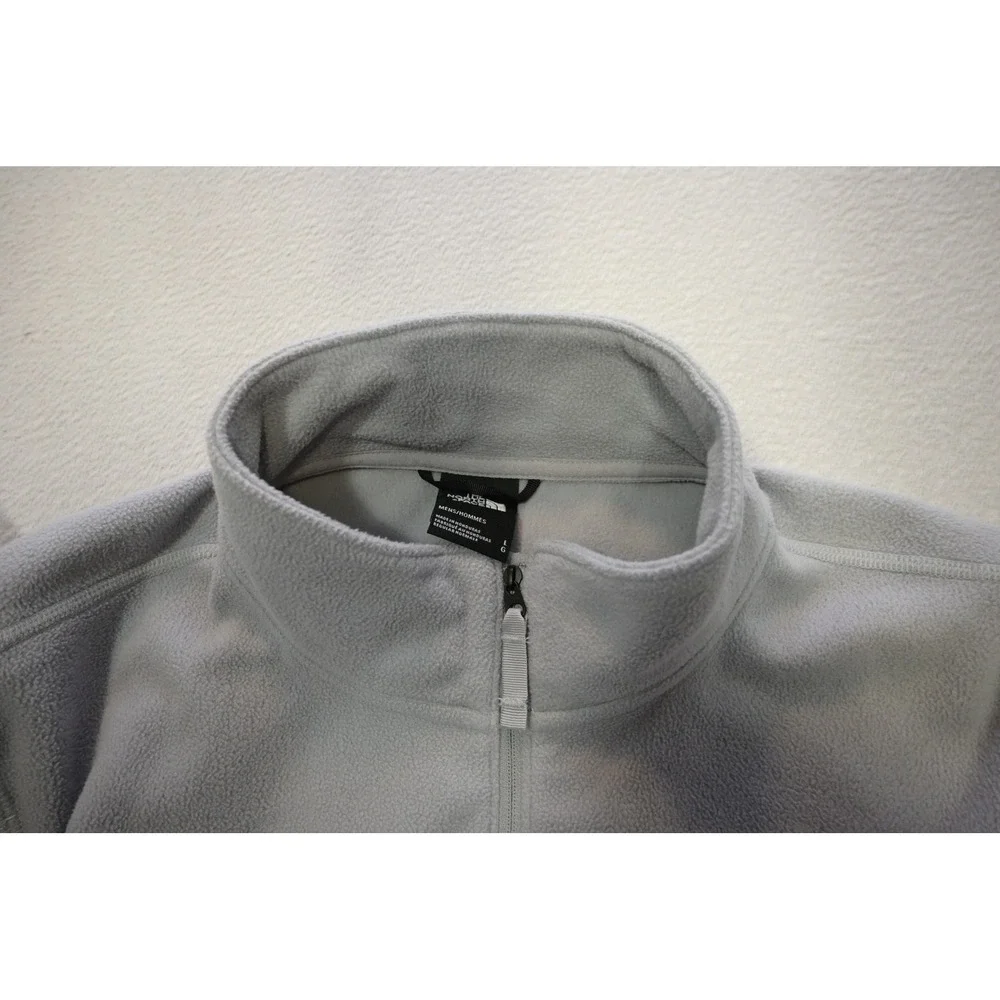 The North Face Fleece Pullover Mens Large Grey Quarter Zip Mock Neck Excellent